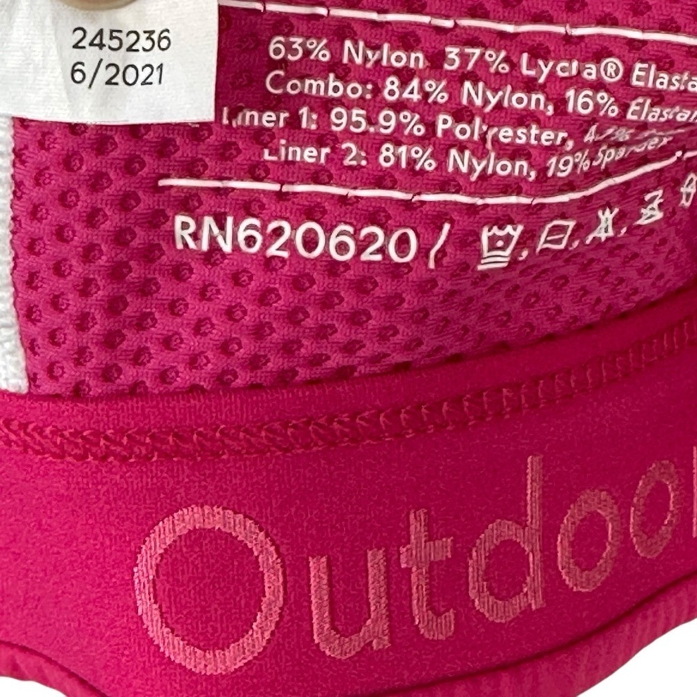 Outdoor Voices Powerhouse Bra Sz S/M D Cup Pink High Support Zip Front - Picture 6 of 9